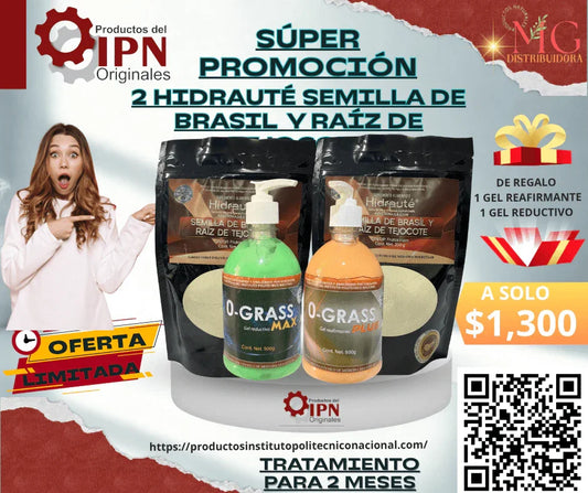 IPN Hidrauté Colágeno y Ácido Hialurónico adicionado con Semilla de Brasil y Raíz de Tejocote - Productos Originales IPN